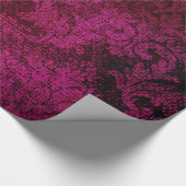 Roze Gothic Victoriaans Damask  Wallpaper Cadeaupapier (Hoek)