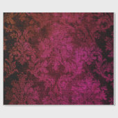 Roze Gothic Victoriaans Damask  Wallpaper Cadeaupapier (Vlak)