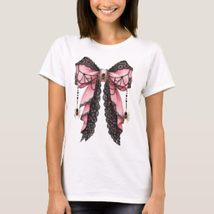 Roze Gotische Coquette Spinnekop Strik Aesthetic H T-shirt