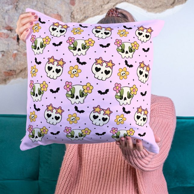 Roze Gotische Girly Halloween Kussen (Creator heeft geüpload)