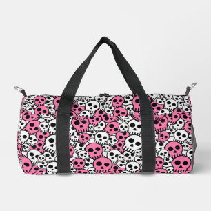 Roze Gotische Schedel Patroon Print Plunjezak