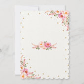 Roze Goud 1e Verjaardag Nodig Floral Dreamcatcher  Kaart (Achterkant)