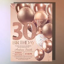 Roze Goud 30e Verjaardag Ballonnen Glam Glitter