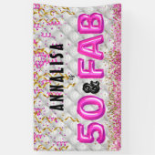 Roze Goud 50 Fantastische 50ste Verjaardag Spandoek (Verticaal)