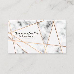 Roze Goud Abstract Metallic Lijnen Marmer Visitekaartje