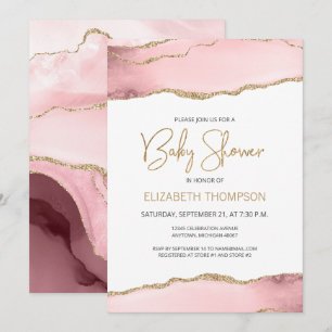 Roze Goud Agaat Baby Shower
