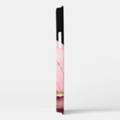 Roze Goud Agaat Glitter Monogram Case-Mate iPhone Case (Achterkant / Rechts)