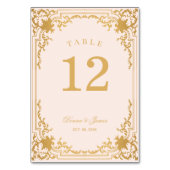 Roze Goud Antiek Elegant Bruiloft Kaart (Achterkant)