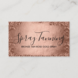 Roze Goud Art Deco Spray Tan Visitekaartje