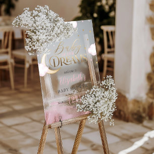 Roze Goud Baby van onze Dromen Baby Shower Welkom Acryl Bord
