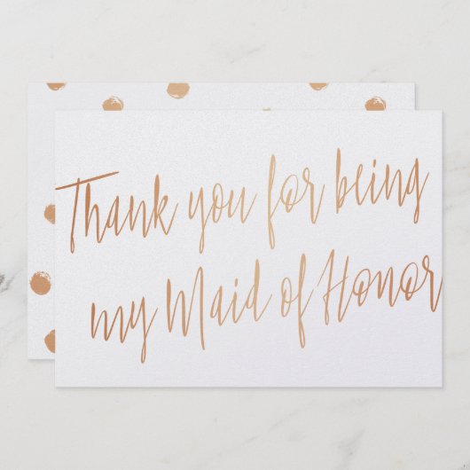 Roze Goud "Bedankt dat je mijn getuige bent" Bedankkaart (Voorkant / Achterkant)