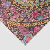 Roze Goud Blauw Perzische Bloemen Pauw Decoupage Tissuepapier (Detail)