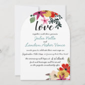  roze goud Blauwgroen flora fauna Uitnodiging (Voorkant)