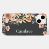 Roze & Goud Bloemen Poppies Gepersonaliseerd Case-Mate iPhone Case (Achterkant (horizontaal))