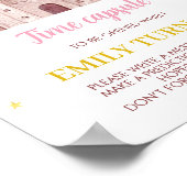 Roze Goud Bloemen Prinses Kroon Tijd Capsule Poste Poster (Hoek)