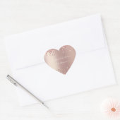 Roze Goud Blozen Glitter Druppels - Uw Tekst Hart Sticker (Envelop)
