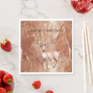 Roze Goud Blozen Roze Boho Herten Boom Servet