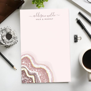 Roze Goud Blozen Roze Glitter Agate Geode Zakelijk Post-it® Notes