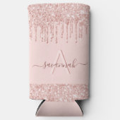 Roze goud blozen roze glitters monogram naam (Voorkant)