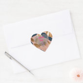 Roze Goud Boho Bladeren Populaire Collectie Hart Sticker (Envelop)