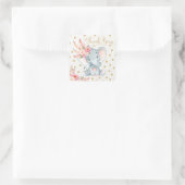 Roze Goud Boho Olifant Verjaardagsgunst Sticker La (Tas)