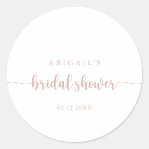 Roze Goud Calligraphy Bruiloft Feest Favor Ronde Sticker