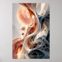 Roze Goud Celestiale Stroom Surrealistische Abstra
