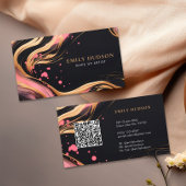 Roze Goud Chique Mode QR Code Visitekaartje