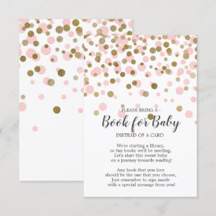 Roze Goud Confetti Baby shower Boek voor Baby Kaart