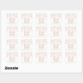 Roze Goud Confetti Baby shower Dank u Sticker (Vel)