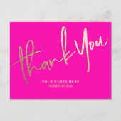 Roze Goud Dank u Elegant Universal Briefkaart (Voorkant)