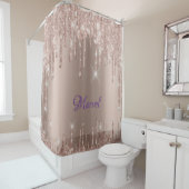 Roze Goud Dripping Marvel Douchegordijn (In situ)