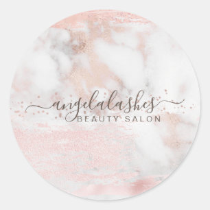Roze Goud Eenvoudige Stijl Marmer Vrouwelijke Hand Ronde Sticker