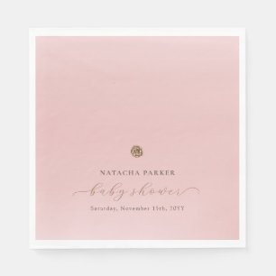 Roze Goud Elegant Meisje Winter Baby shower Servet