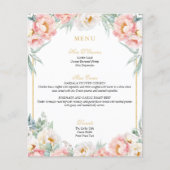 Roze & Goud Elegant Quinceañera Menu (Voorkant)