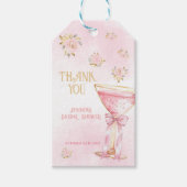 Roze Goud Elegante Bloemen Bruiloft Dank Je Cadeaulabel (Voorkant)