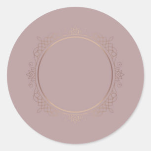 Roze Goud Elegante Lege Sjabloon Voeg Uw Tekst Toe Ronde Sticker