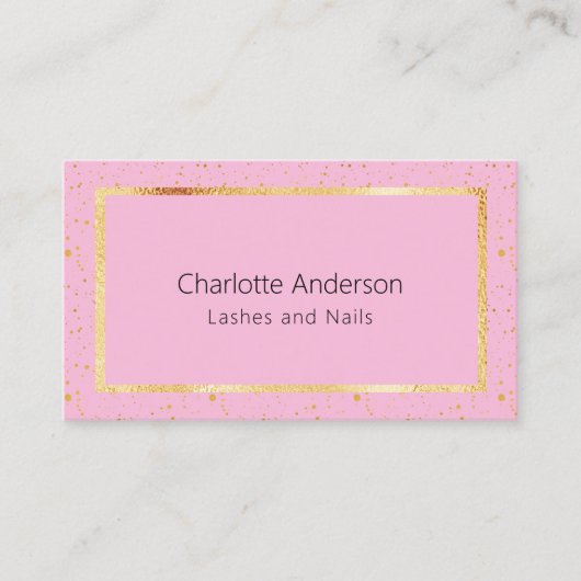 Roze goud elegante moderne QR-code Visitekaartje (Voorkant)