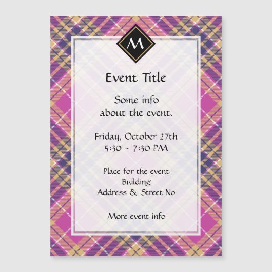 Roze, goud en blauwe tartan (Voorkant)