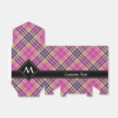 Roze, goud en blauwe tartan bedankdoosjes (Uitgevouwen)