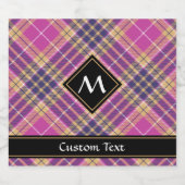 Roze, goud en blauwe tartan bier etiket (Enkel label)