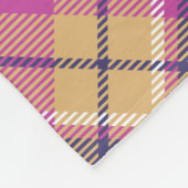 Roze, goud en blauwe tartan fleece deken (Hoek)
