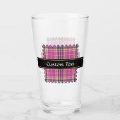 Roze, goud en blauwe tartan glas (Achterkant)