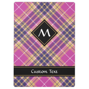 Roze, goud en blauwe tartan klembord
