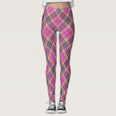 Roze, goud en blauwe tartan leggings (Voorkant)
