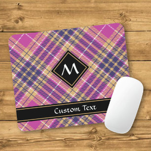 Roze, goud en blauwe tartan muismat