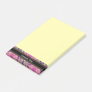 Roze, goud en blauwe tartan post-it® notes