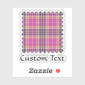 Roze, goud en blauwe tartan sticker (Vel)