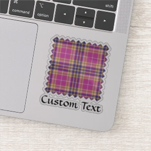 Roze, goud en blauwe tartan sticker