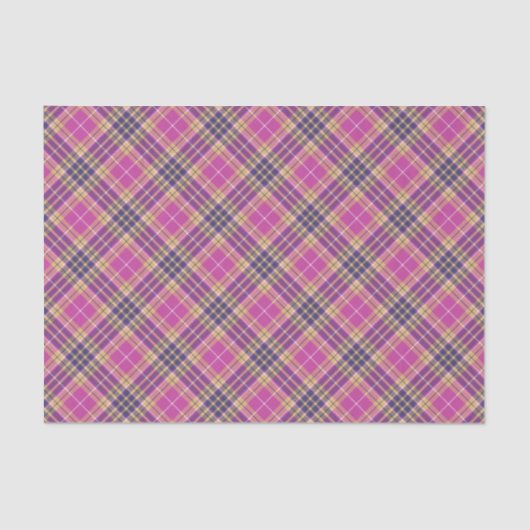 Roze, goud en blauwe tartan tissuepapier (Voorkant)